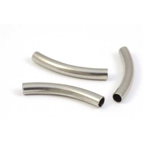 CURVED TUBE STAINLESS STEEL BEAD 22X3MM
